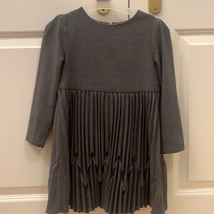 Jacadi Grey Pleated Dress. Size 8(with tags). Never worn. Back zipper.